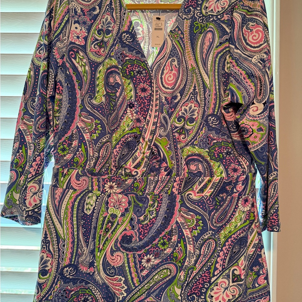 Talbots Paisley Print Dress in Blue, Pink & Green